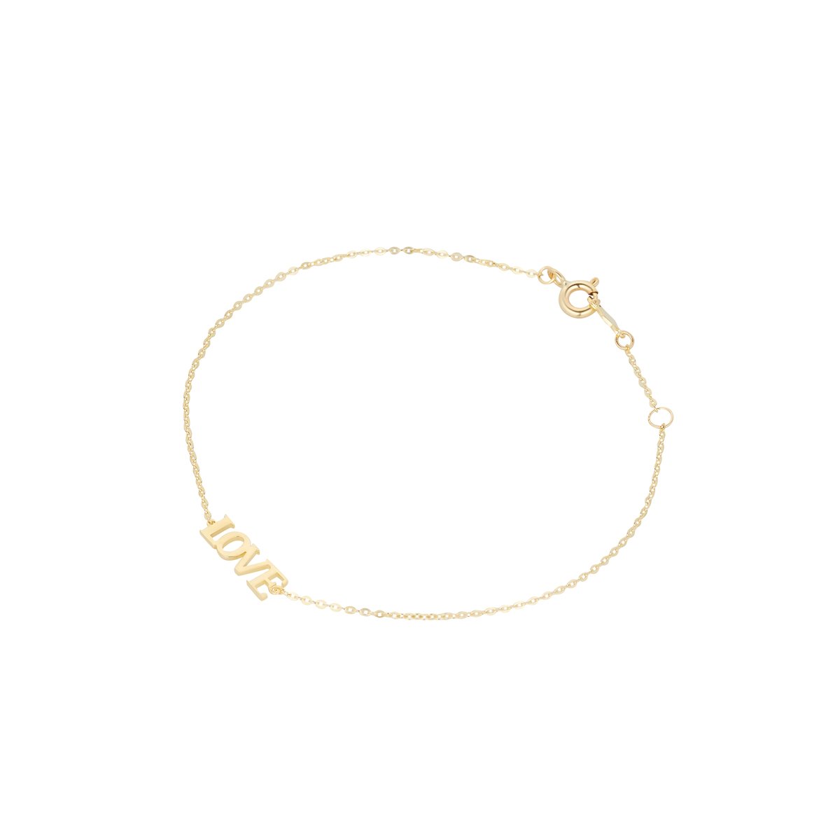 9ct Yellow Gold LOVE Letters Dainty Bracelet